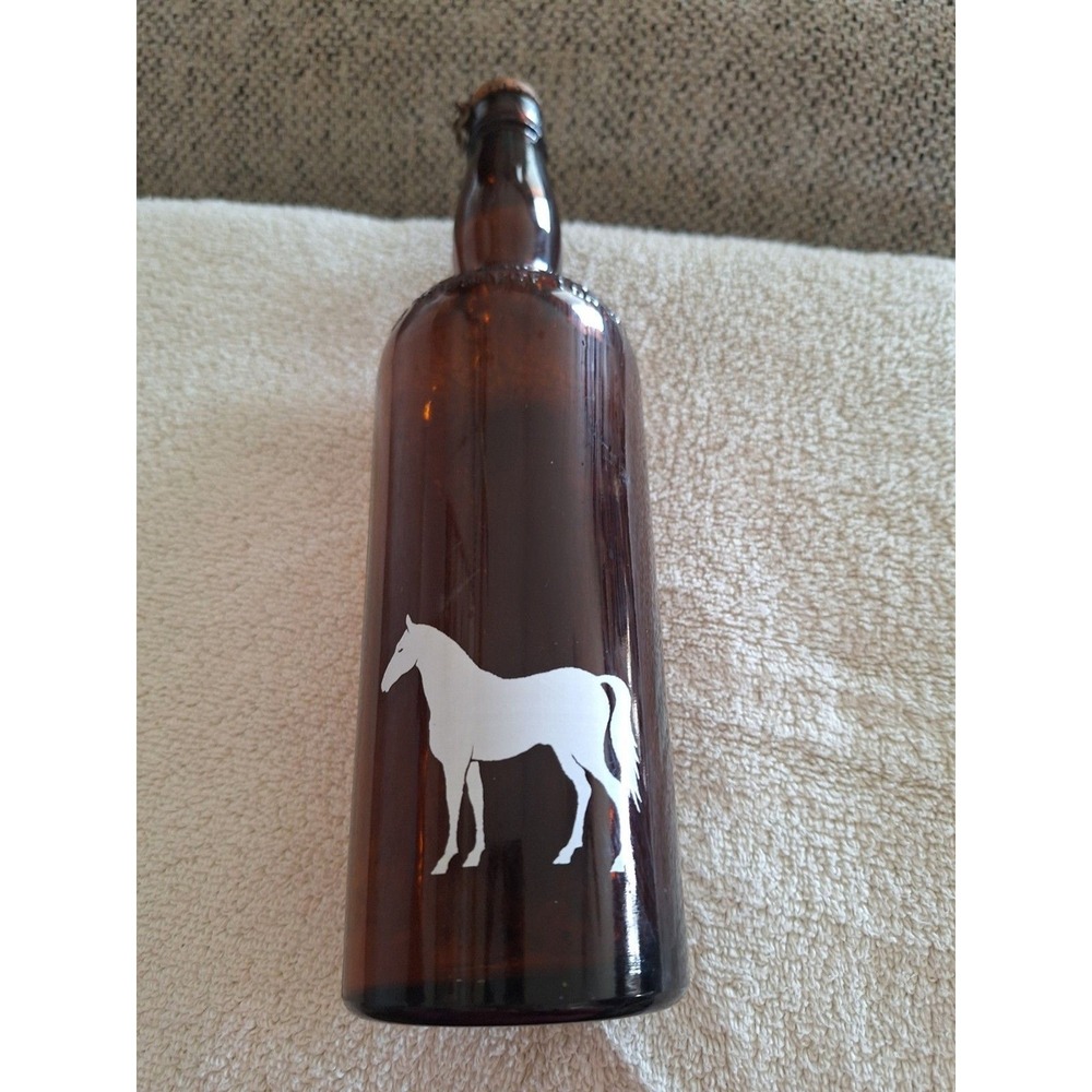 Vintage White Horse Distilleries Scotland Glass Whiskey Bottle‎ Rare Empty 12"